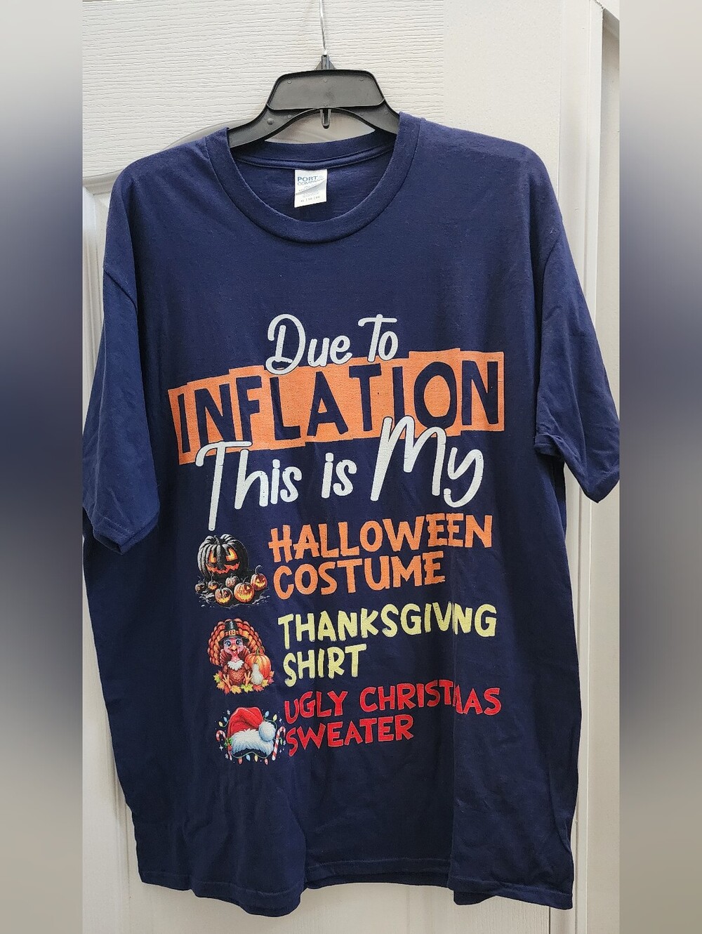 Graphic Holiday Shirt - Navy
